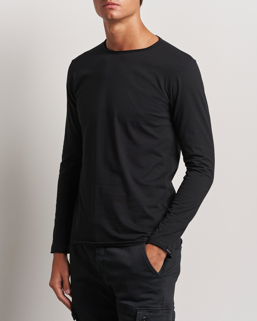 Men |  | Replay | Crew Neck Long Sleeve T-Shirt Black