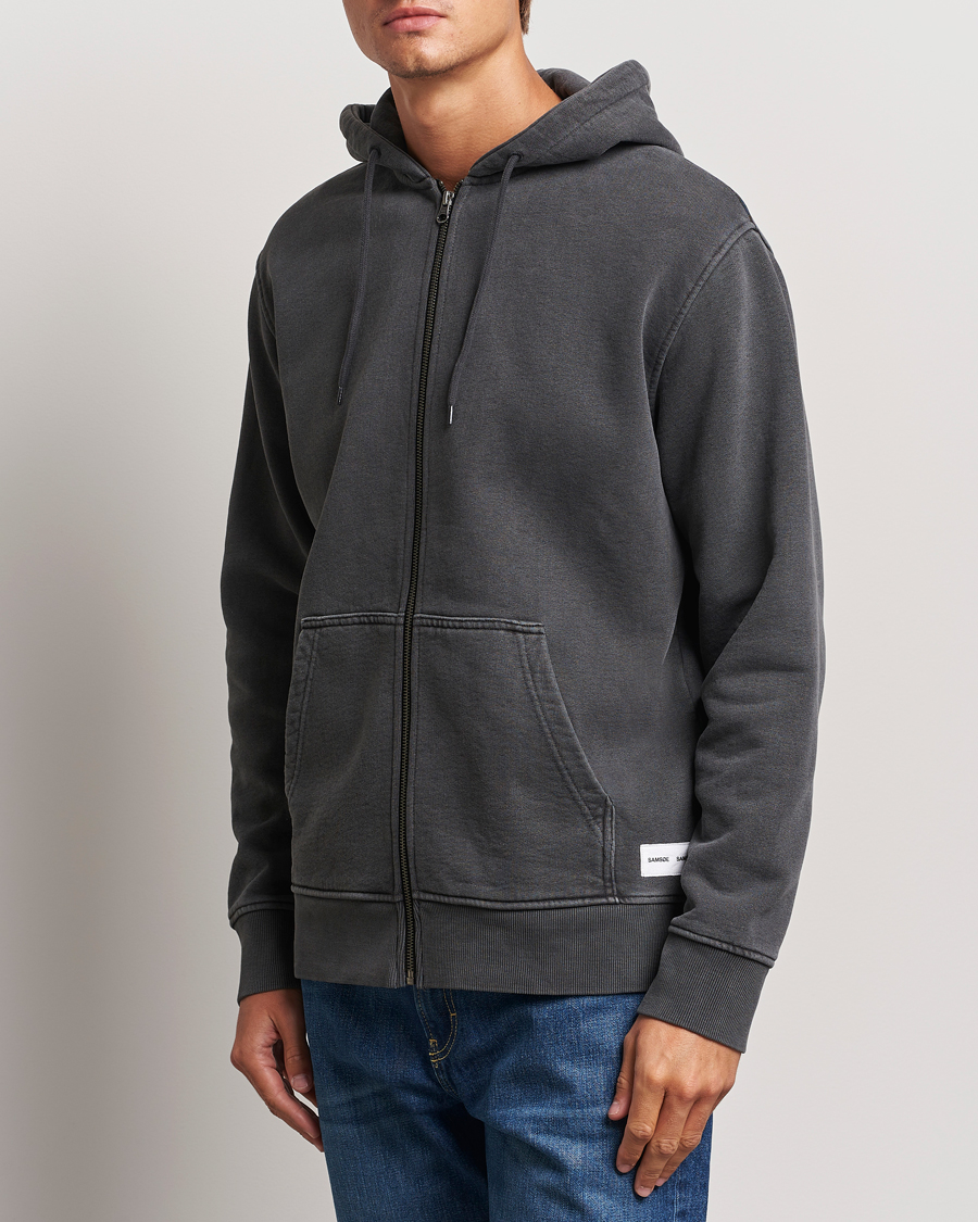 Men |  | Samsøe Samsøe | Pigment Dyed Full Zip Hoodie Black