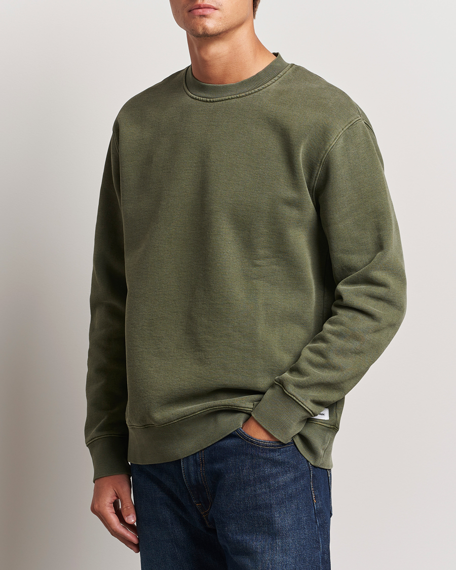 Men |  | Samsøe Samsøe | Pigment Dyed Crew Neck Sweatshirt Forest Night