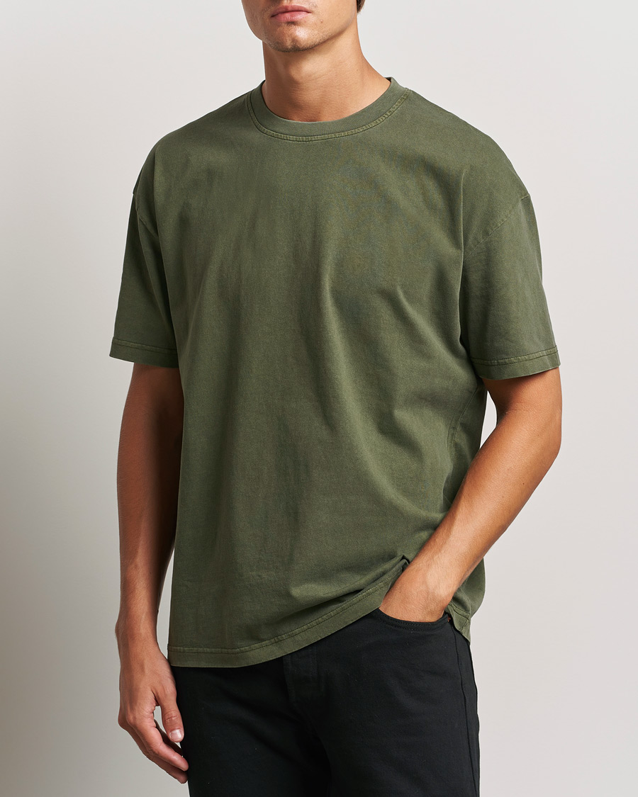 Men |  | Samsøe Samsøe | Pigment Dyed Crew Neck T-Shirt Forest Night