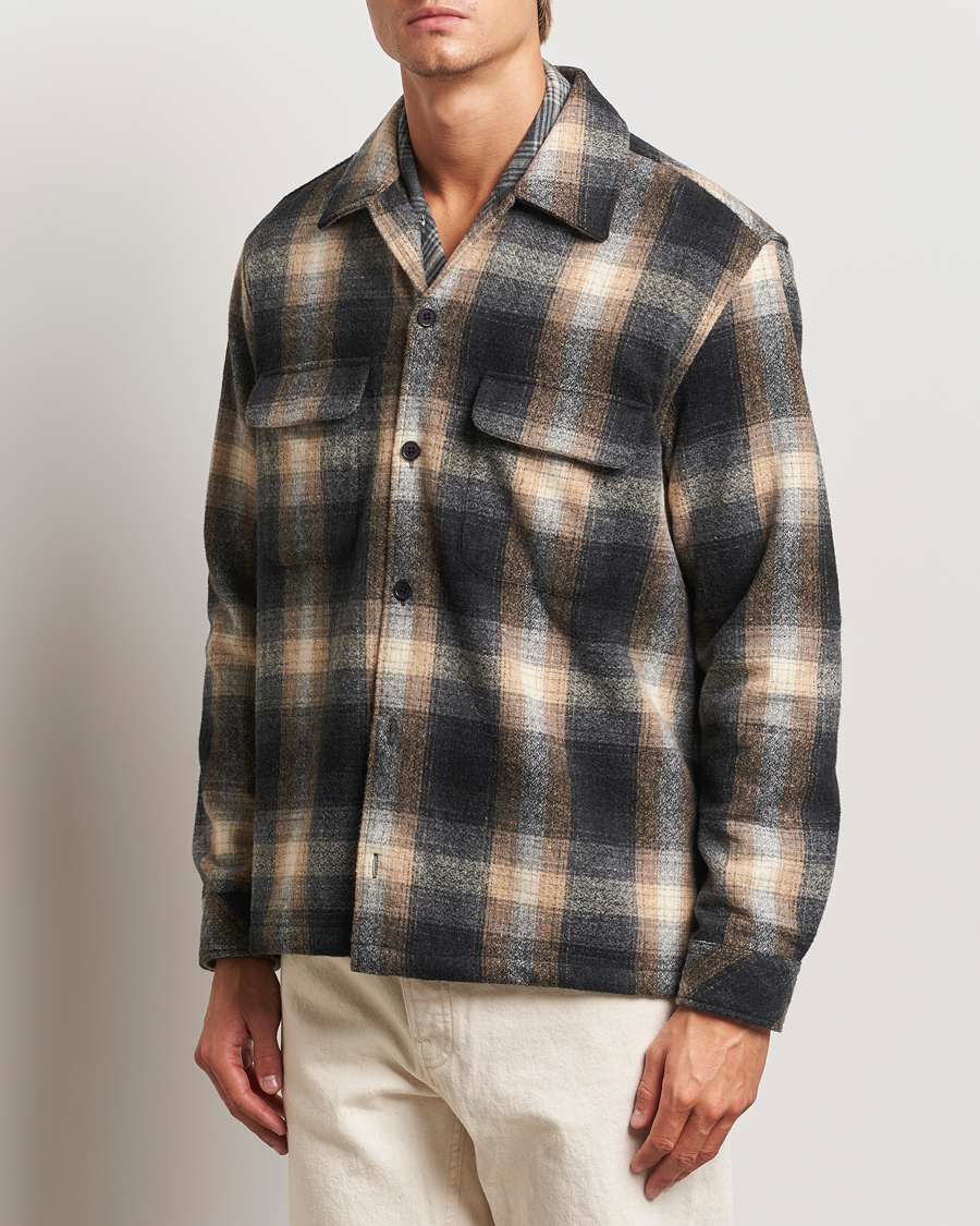 Men |  | Samsøe Samsøe | Castor Checked Overshirt Petrified Brown