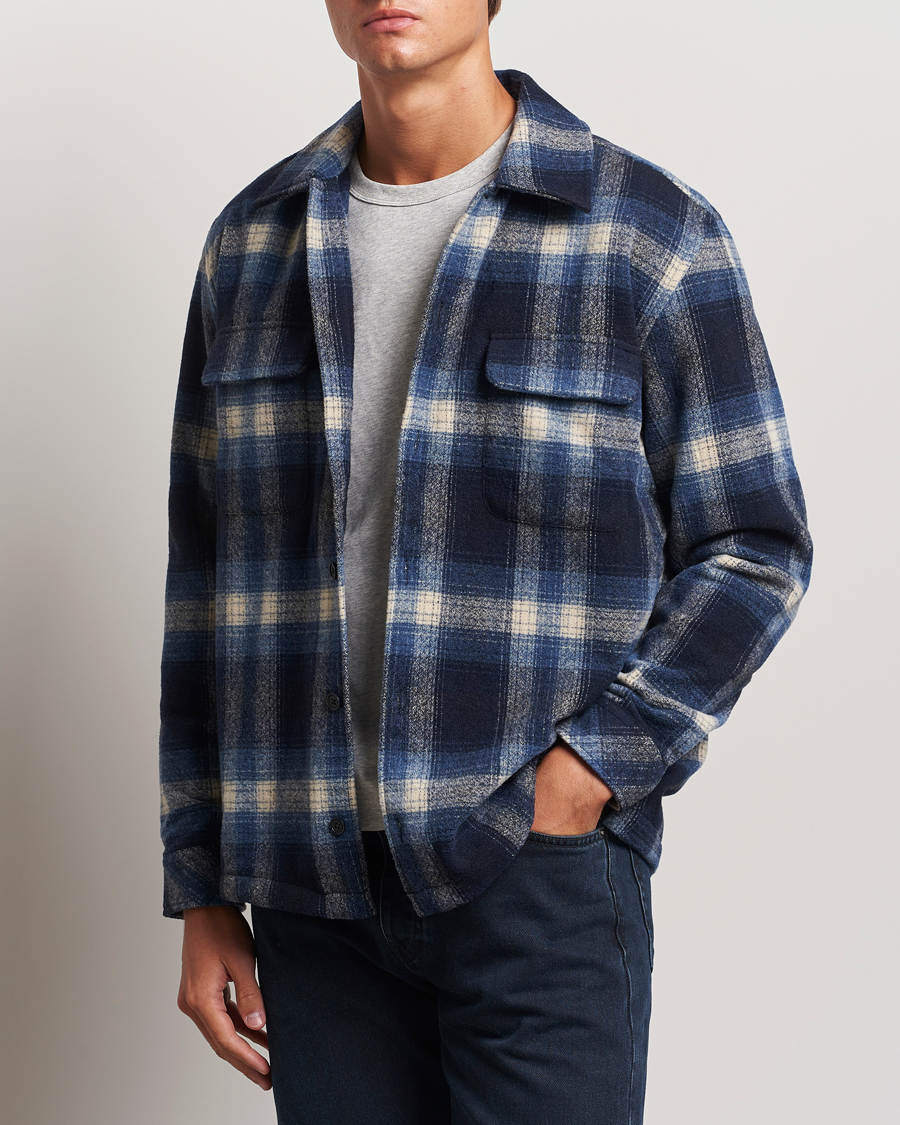 Men |  | Samsøe Samsøe | Castor Checked Overshirt True Navy