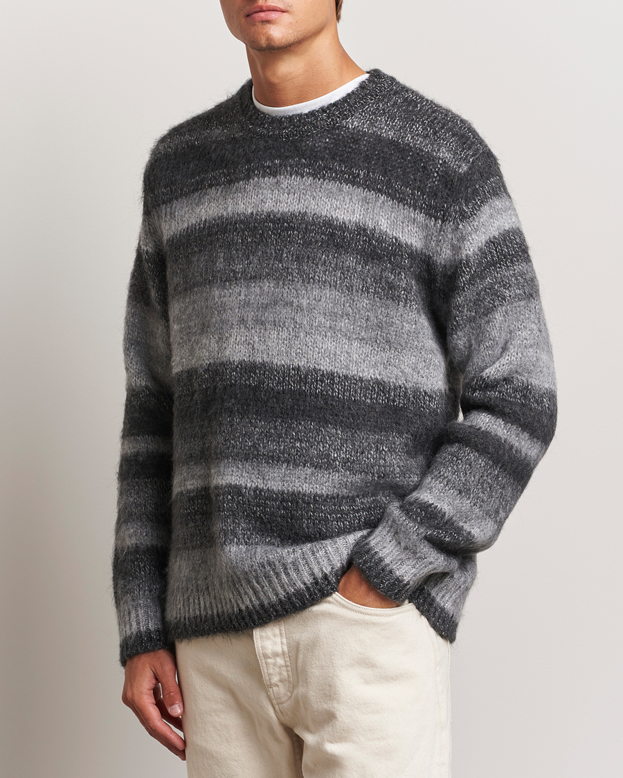 Men |  | Samsøe Samsøe | Saarin Mohair Striped Sweater Grey