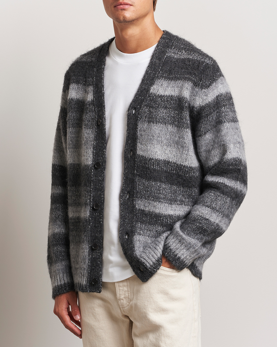 Men |  | Samsøe Samsøe | Ari Mohair Striped Cardigan Grey