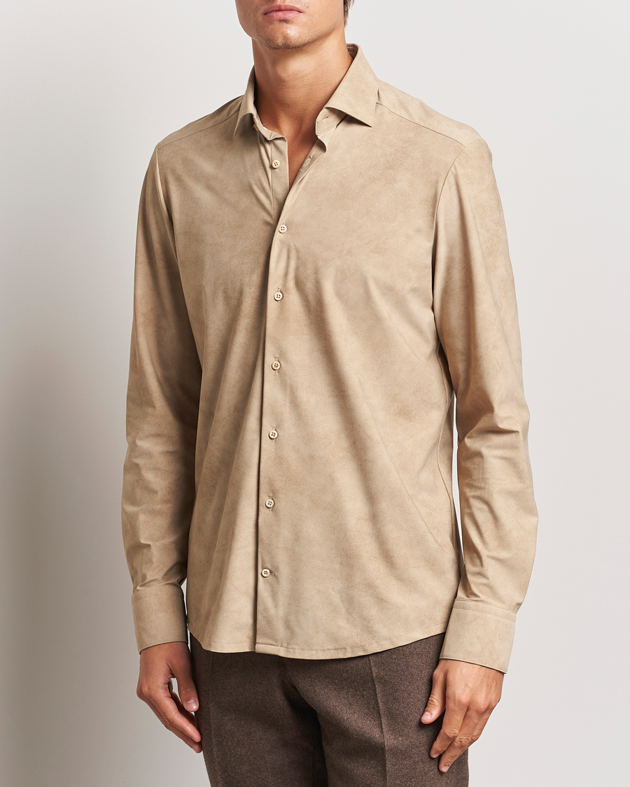 Men |  | Stenströms | Slimline 4-Way Stretch Shirt Beige