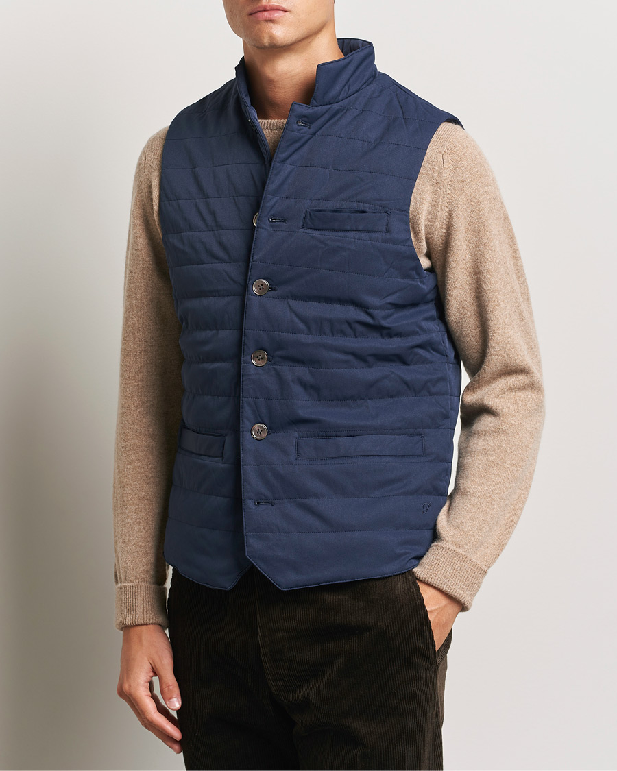 Men |  | Stenströms | Dressed Mid Layer Twill Gilet Navy