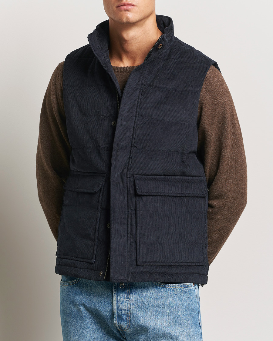 Men |  | Stenströms | Pocket Corduroy Vest Navy