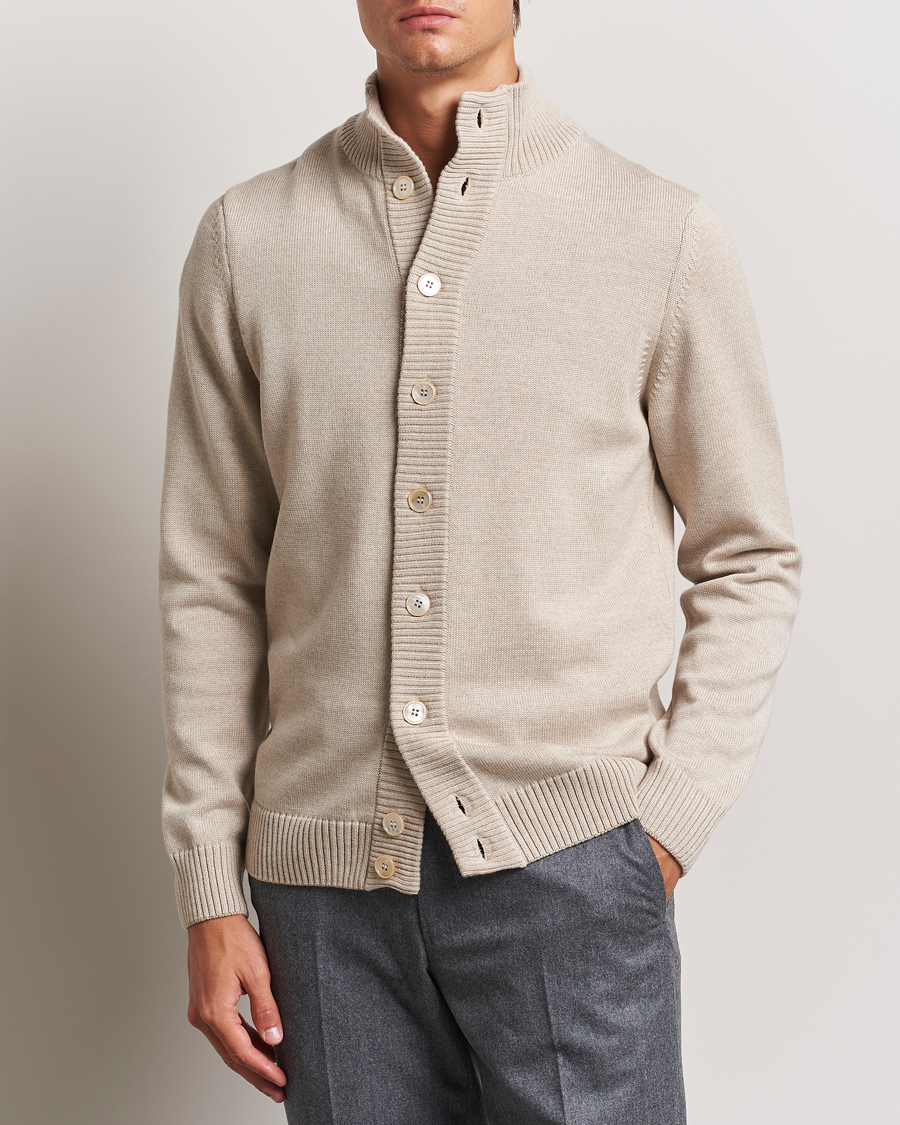 Men |  | Stenströms | Chunky Knitted Merino Cardigan Beige