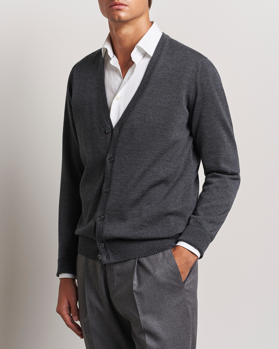 Men |  | Stenströms | Merino Cardigan Dark Grey