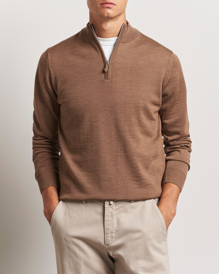 Men |  | Stenströms | Merino Half Zip Brown