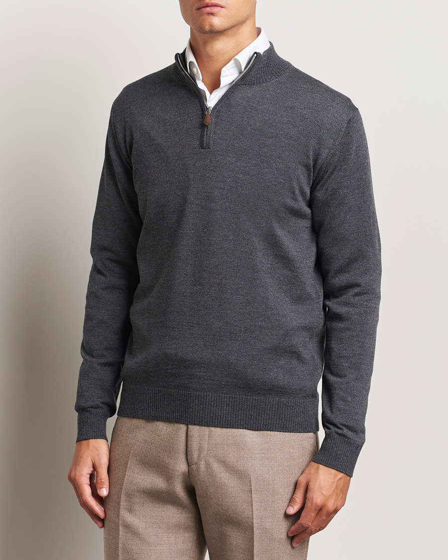 Men |  | Stenströms | Merino Half Zip Dark Grey