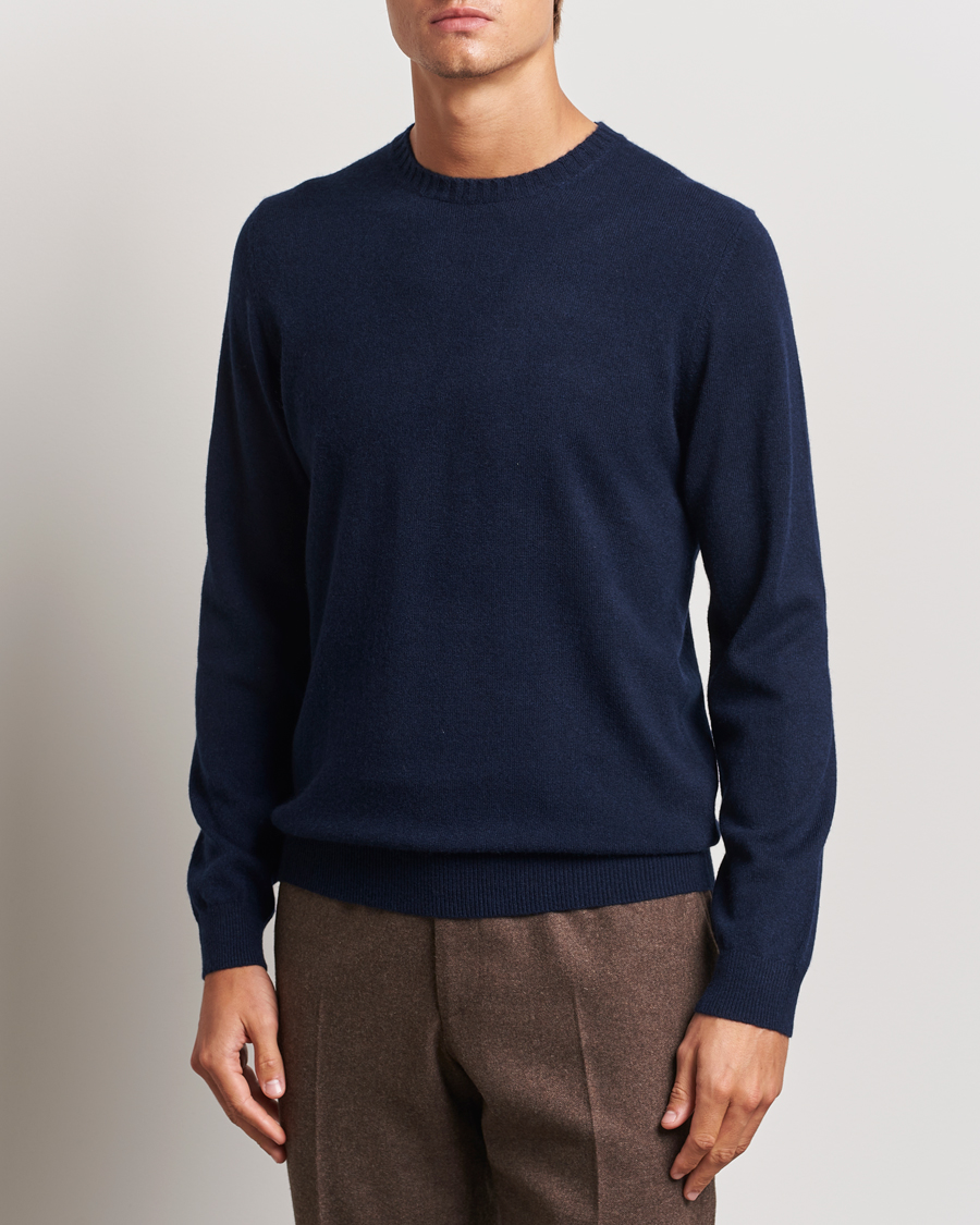 Men | Cashmere sweaters | Stenströms | Cashmere Crewneck Navy