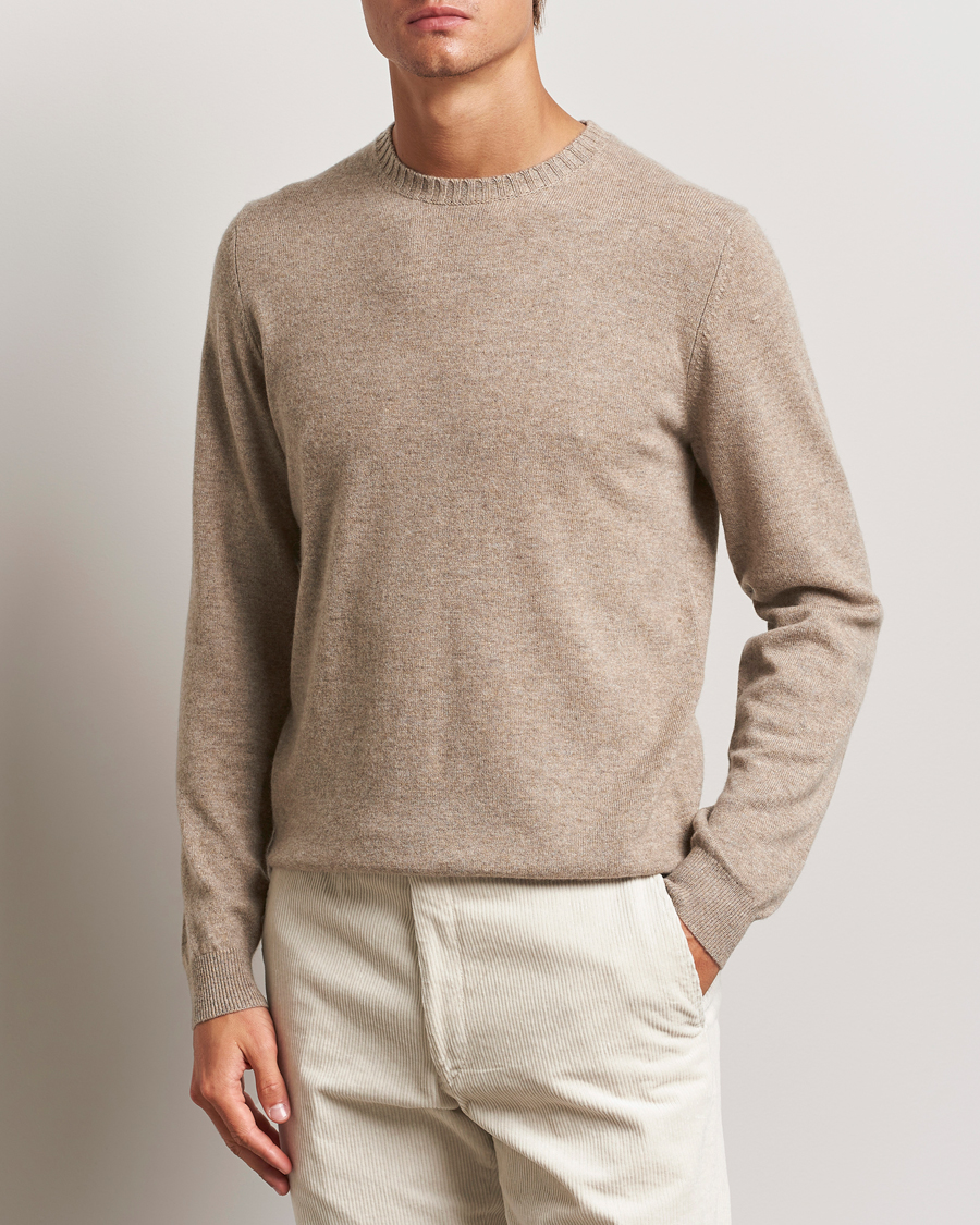 Men | Cashmere sweaters | Stenströms | Cashmere Crewneck Beige