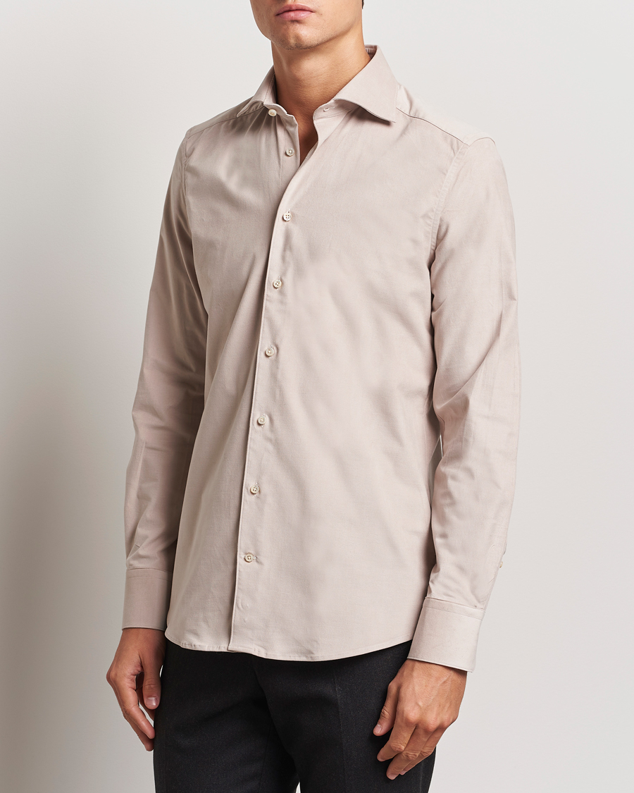 Men |  | Stenströms | 1899 Velvet Baby Corduroy Shirt Beige