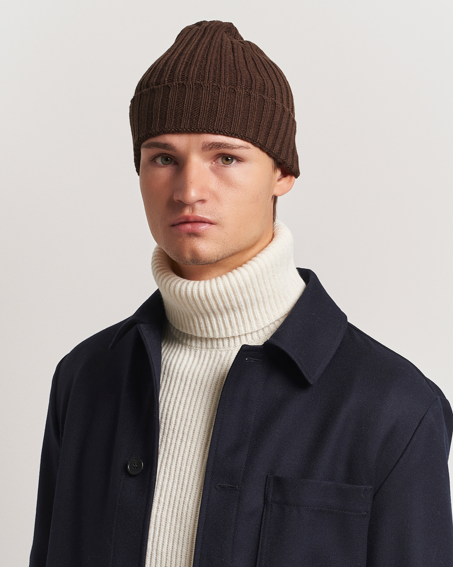 Men |  | Stenströms | Ribbed Cotton/Cashmere Hat Brown