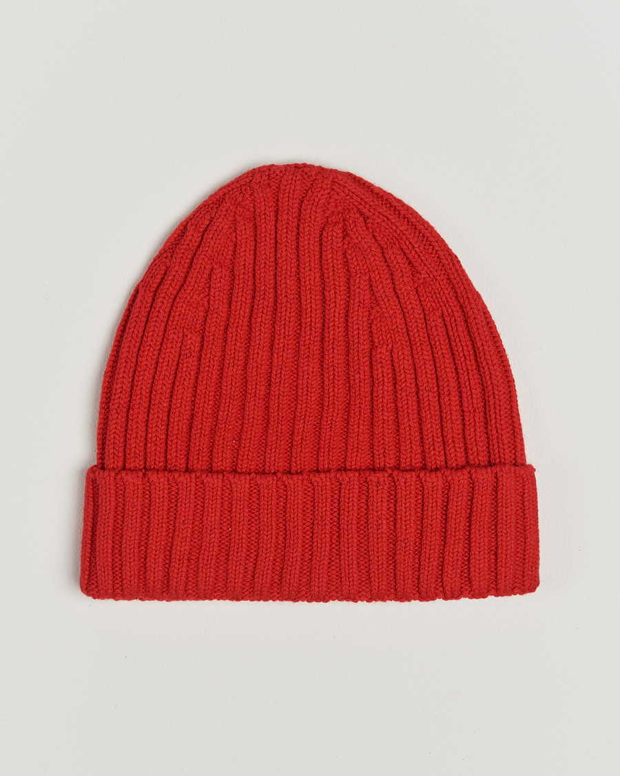 Men |  | Stenströms | Ribbed Cotton/Cashmere Hat Red