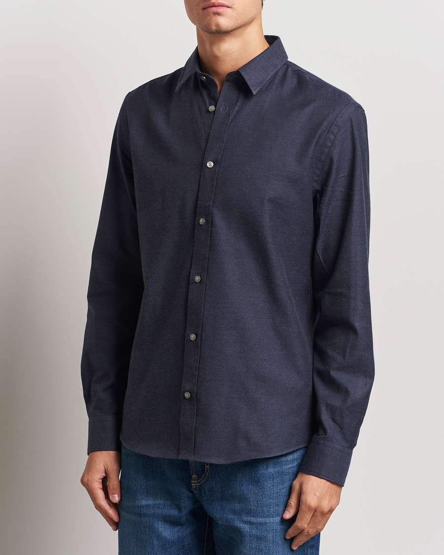 Men |  | Tiger of Sweden | Spenser Brushed Twill Shirt Sea Blue