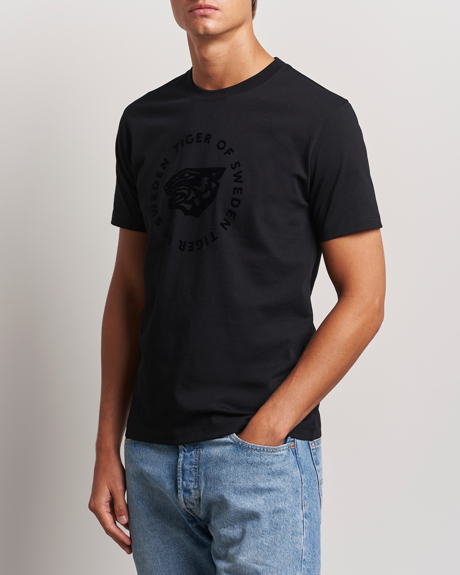 Men |  | Tiger of Sweden | Dillan Logo Crew Neck T-Shirt Black