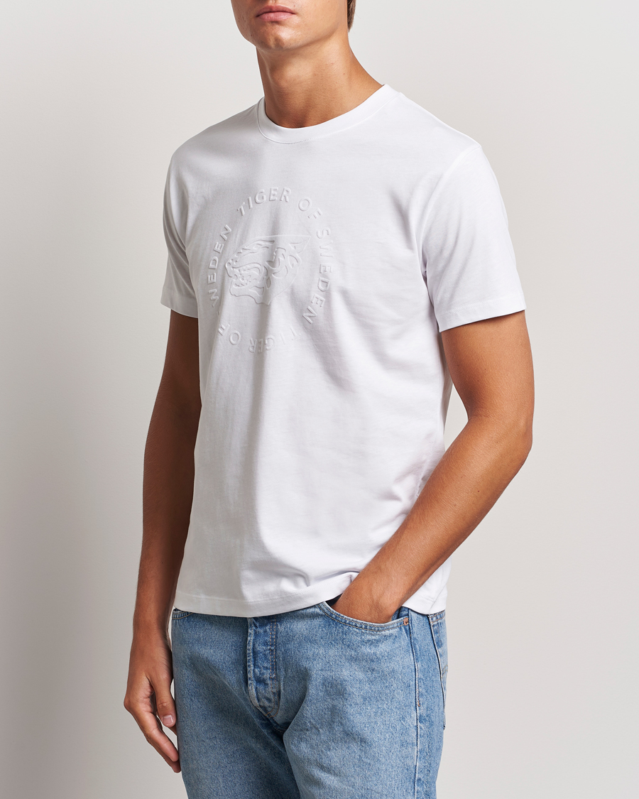 Men |  | Tiger of Sweden | Dillan Logo Crew Neck T-Shirt Pure White