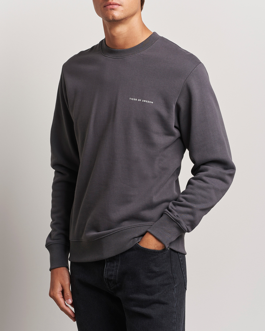 Men |  | Tiger of Sweden | Emerson Crew Neck Sweatshirt Charcoal