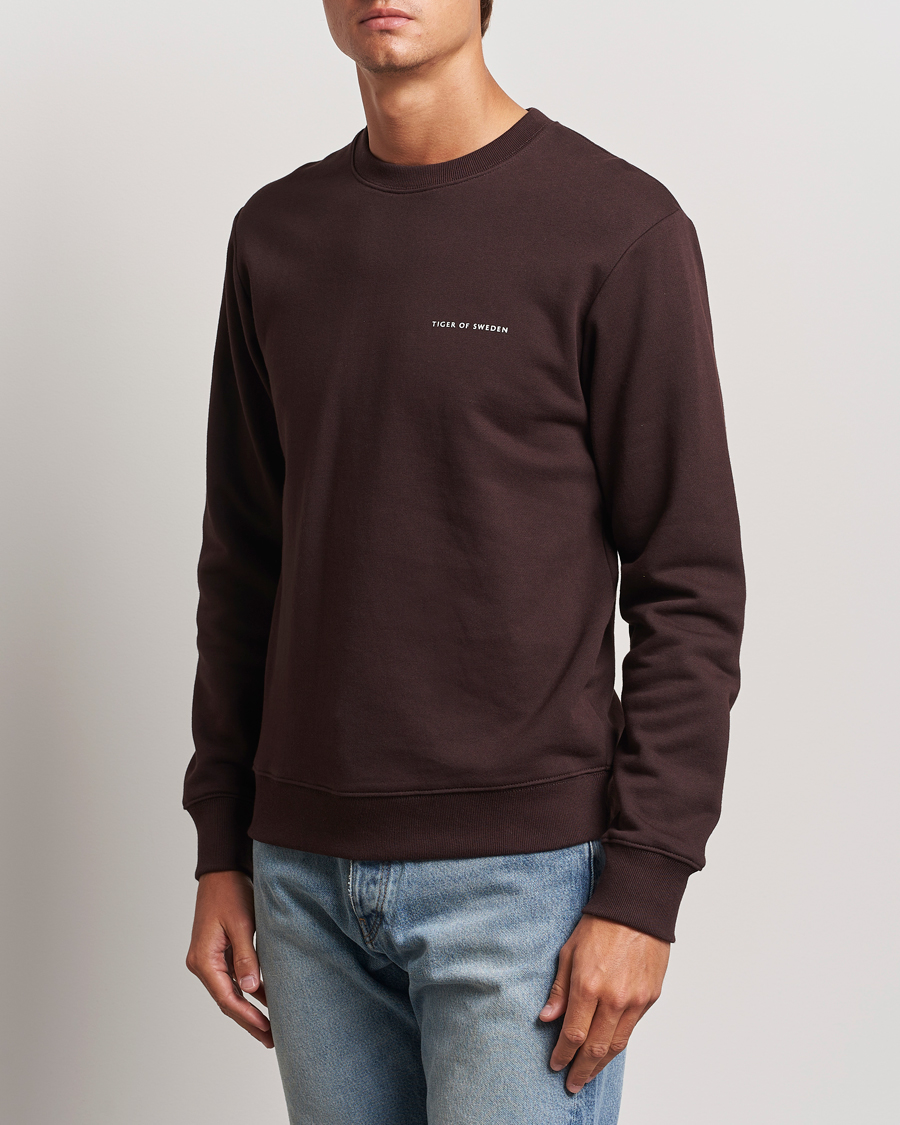 Men |  | Tiger of Sweden | Emerson Crew Neck Sweatshirt Dark Chocolate