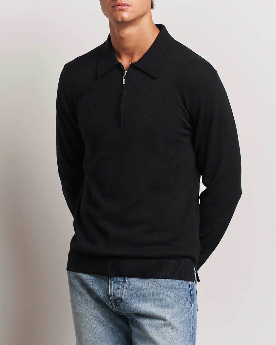 Men |  | Tiger of Sweden | Orbit Wool/Cotton Half Zip Black