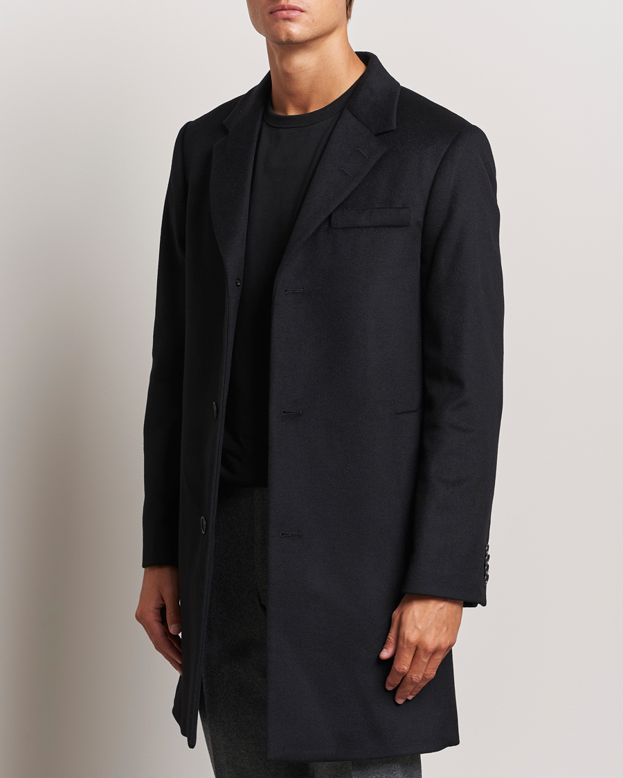 Men | Coats | Tiger of Sweden | Finnan Wool/Cashmere Coat Black