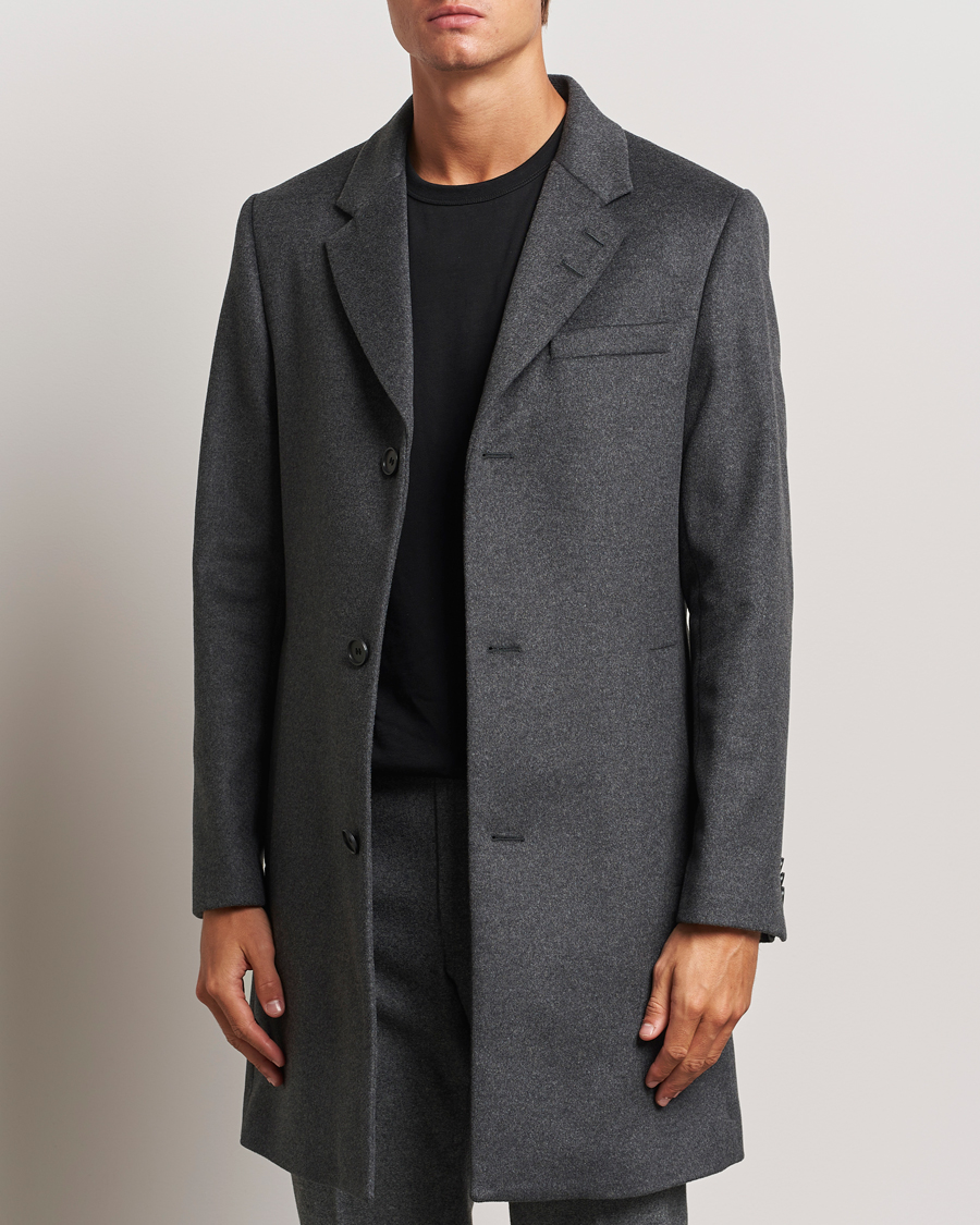 Men | Business & Beyond - Formal | Tiger of Sweden | Finnan Wool/Cashmere Coat Grey Melange