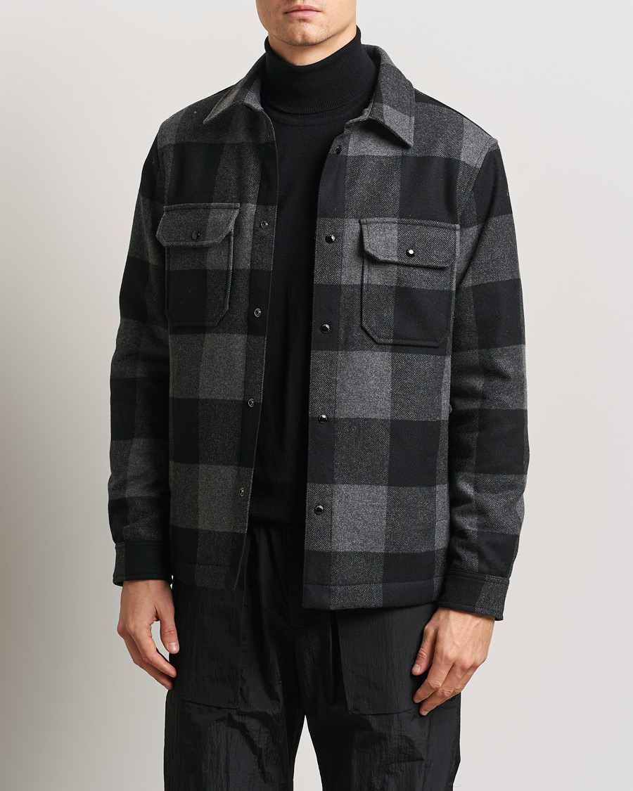 Newest Charcoal Grey and Brown Woolrich Wool Winter Coat