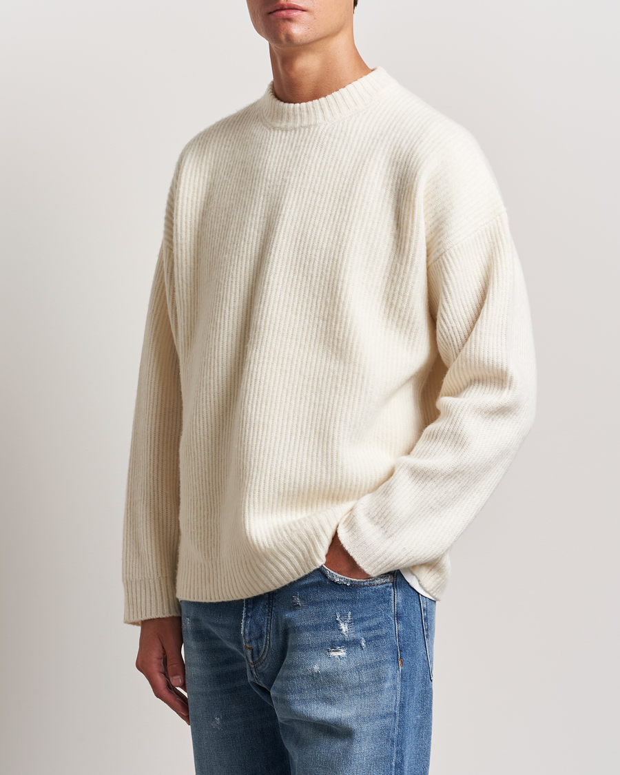 Men |  | Golden Goose | Brushed Rib Wool Sweater Heritage White