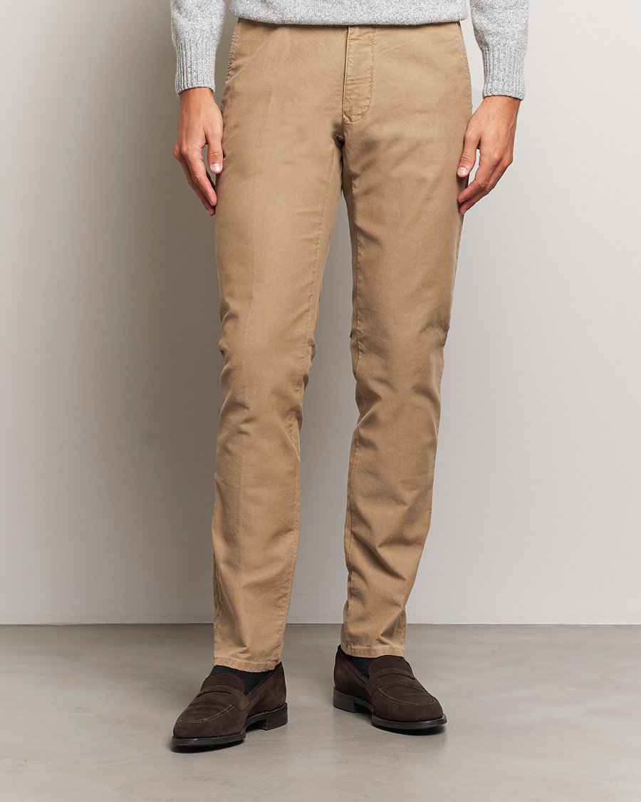 Men |  | Incotex | Slim Fit Garment Dyed Slacks Beige