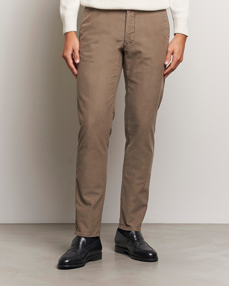 Men |  | Incotex | Slim Fit Garment Dyed Slacks Brown