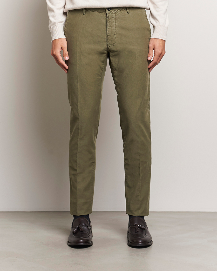 Men |  | Incotex | Slim Fit Garment Dyed Slacks Dark Green