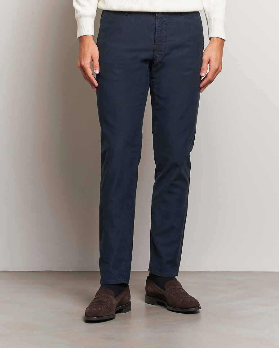 Men |  | Incotex | Slim Fit Garment Dyed Slacks Navy