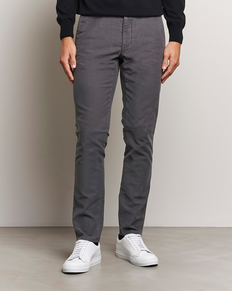 Men |  | Incotex | Slim Fit Garment Dyed Slacks Dark Grey