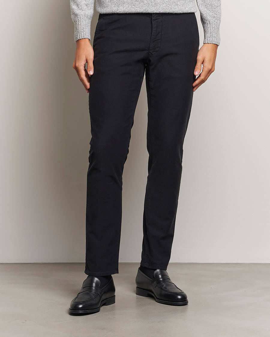 Men |  | Incotex | Slim Fit Garment Dyed Slacks Black