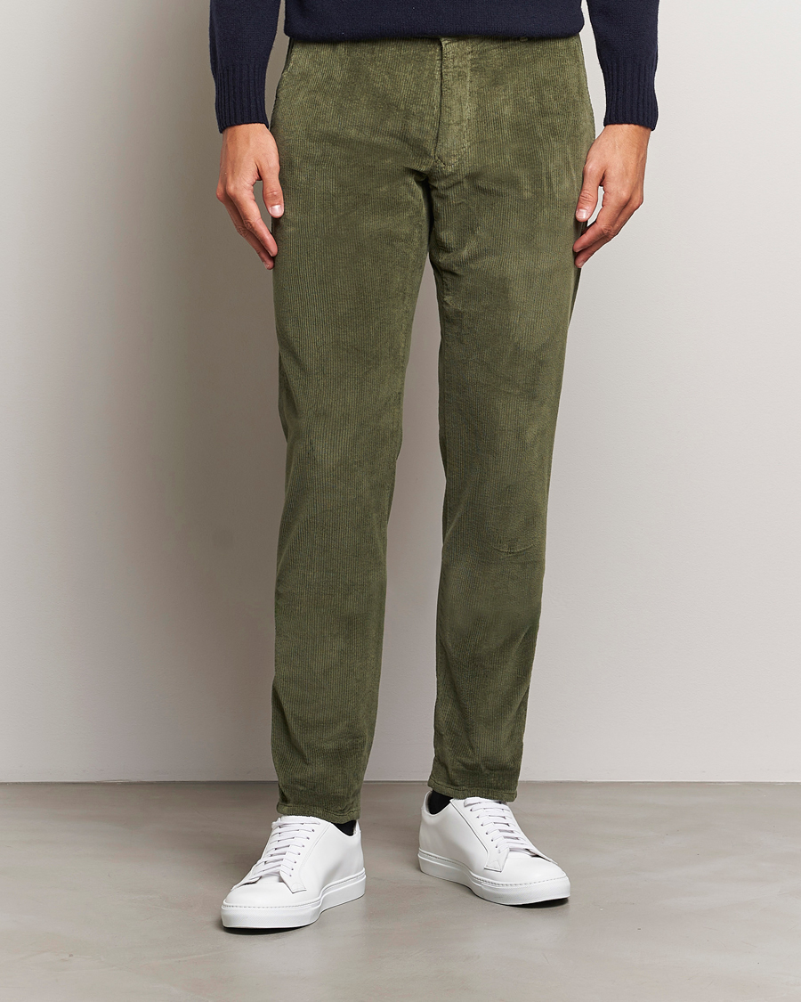 Men |  | Incotex | Slim Fit Leisure Cord Slacks Dark Green