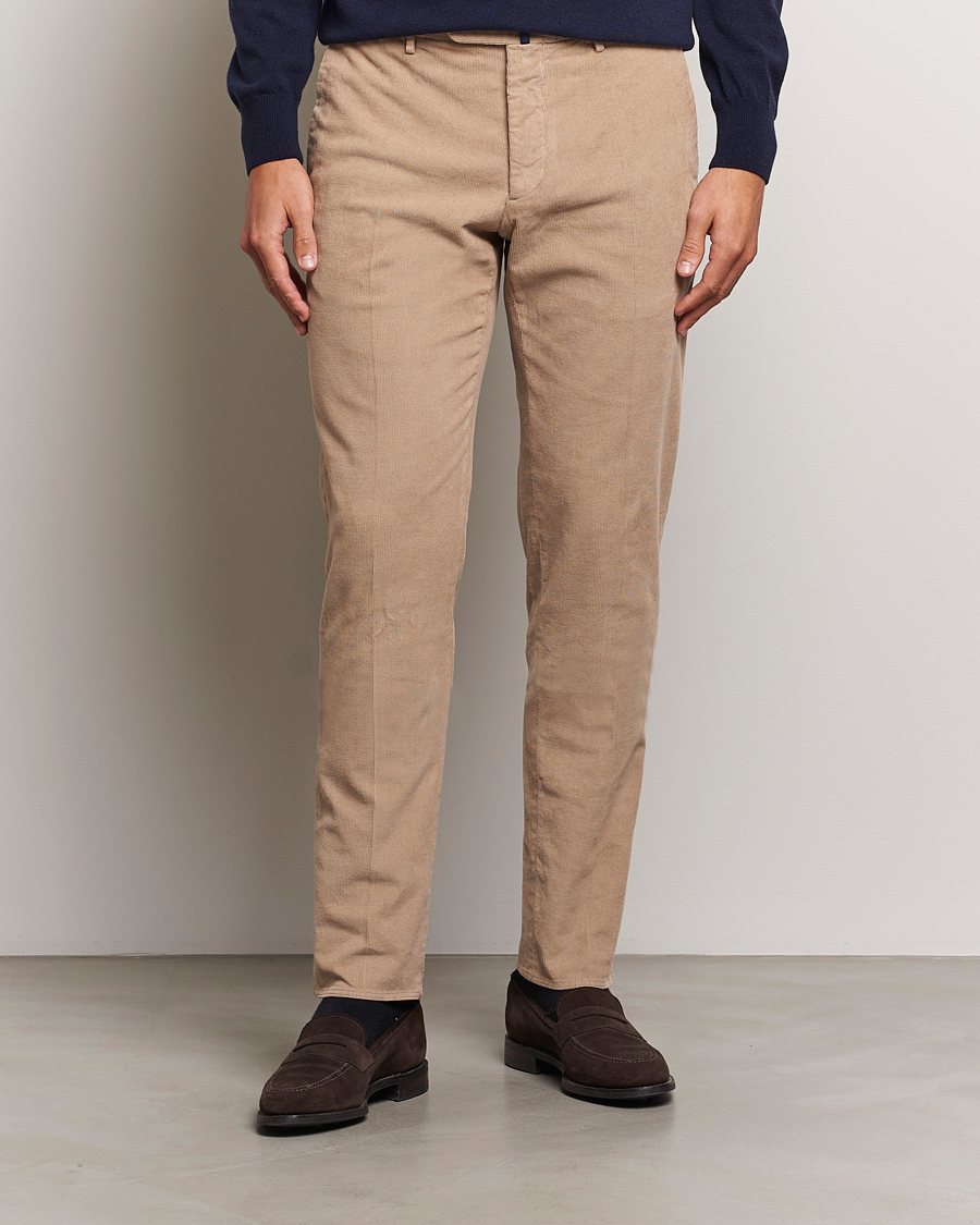 Men |  | Incotex | Slim Fit Baby Corduroy Trousers Beige