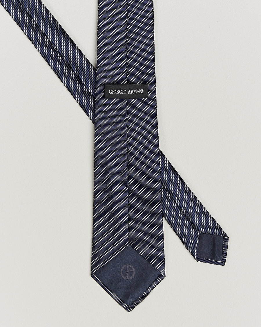 Men |  | Giorgio Armani | Striped Silk Tie Navy