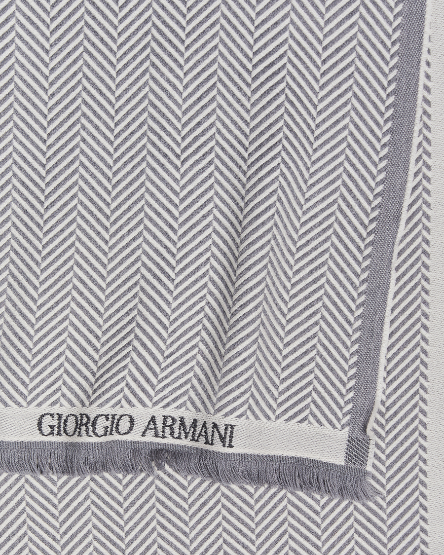 Men |  | Giorgio Armani | Wool Chevron Scarf Light Grey