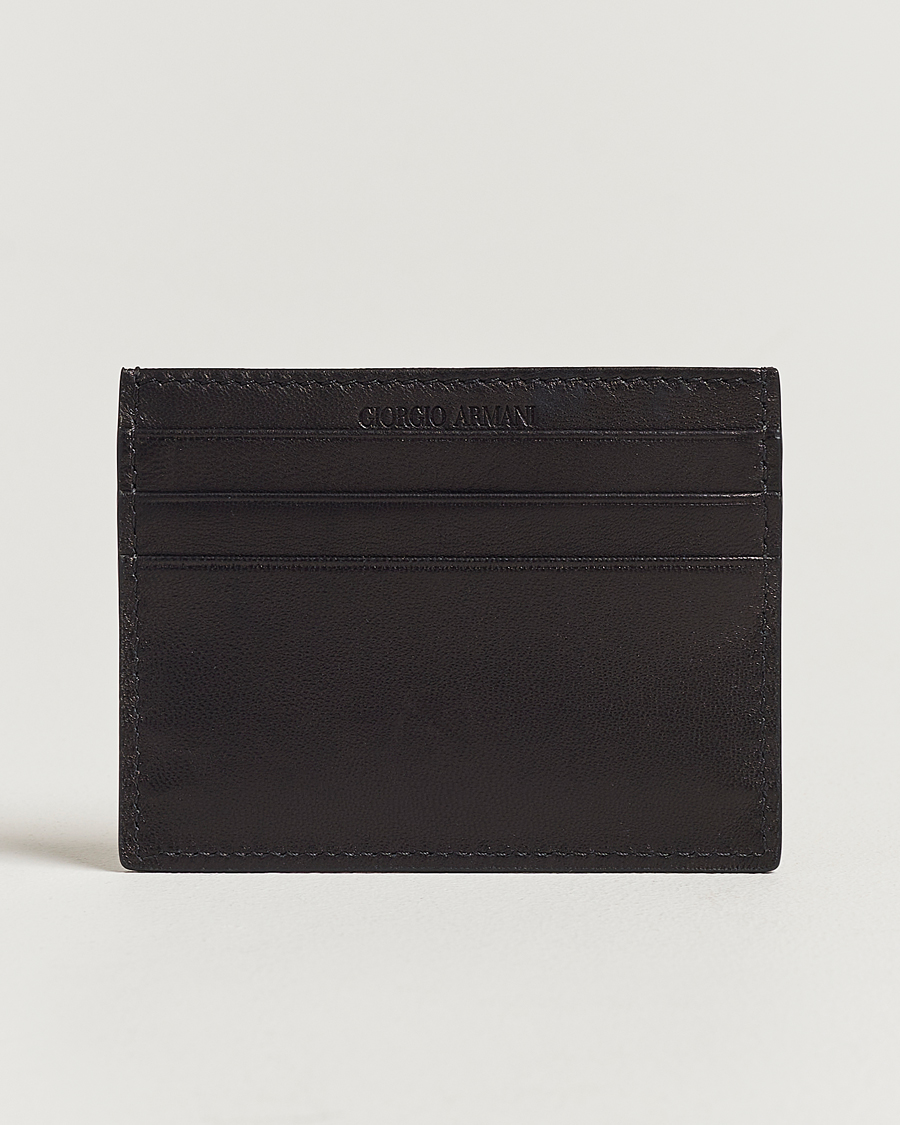 Men |  | Giorgio Armani | Nappa Leather Card Holder Black