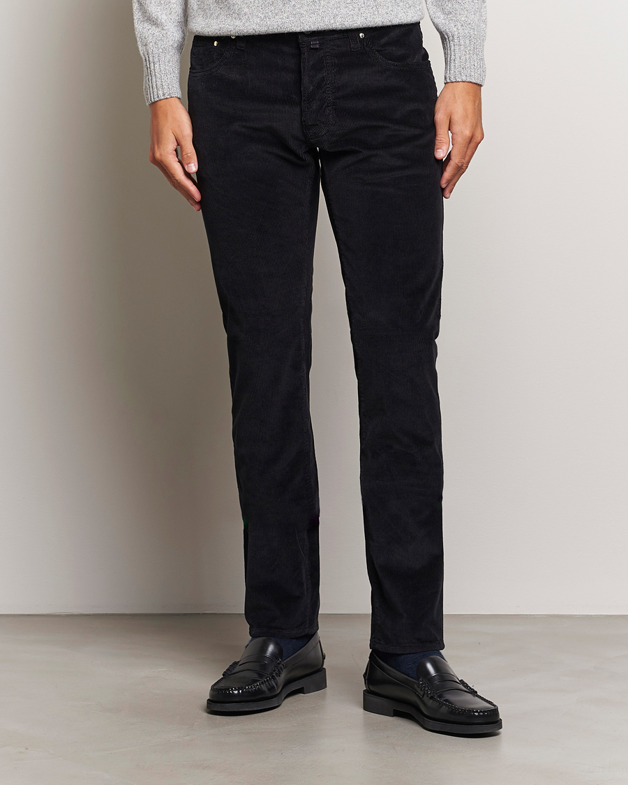 Men |  | Jacob Cohën | Bard 5-Pocket Medium Corduroy Trousers Black