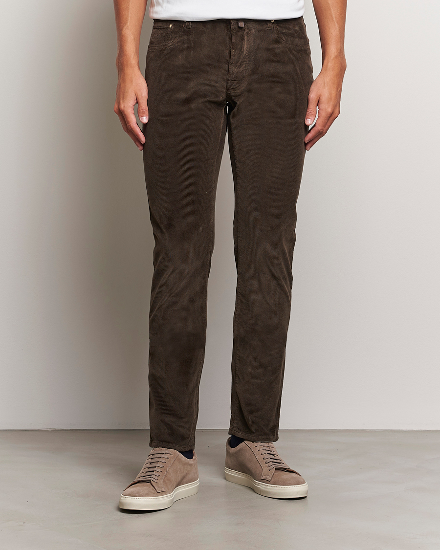 Men |  | Jacob Cohën | Bard 5-Pocket Medium Corduroy Trousers Brown