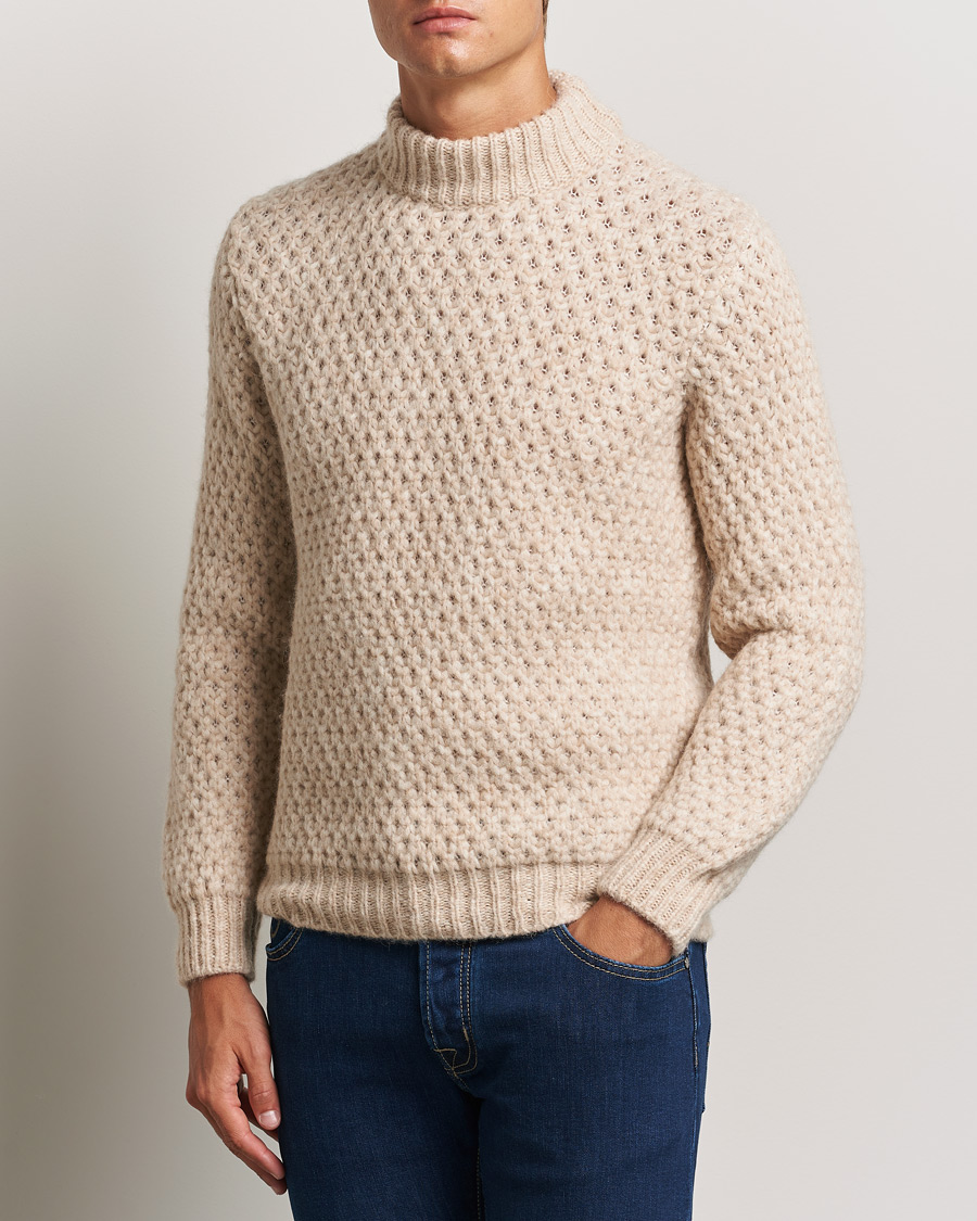 Men |  | Jacob Cohën | Loose Knit Alpaca/Wool Sweater Melange White