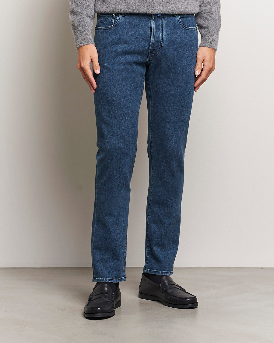 Men | Jeans | Jacob Cohën | Bard Slim Fit Denim Cachemire Jeans Mid Blue