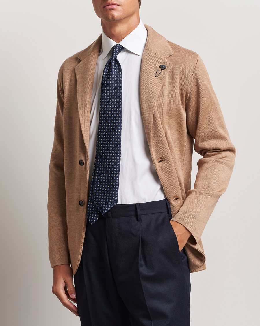 Men | New product images | Lardini | Knitted Wool Blazer Beige