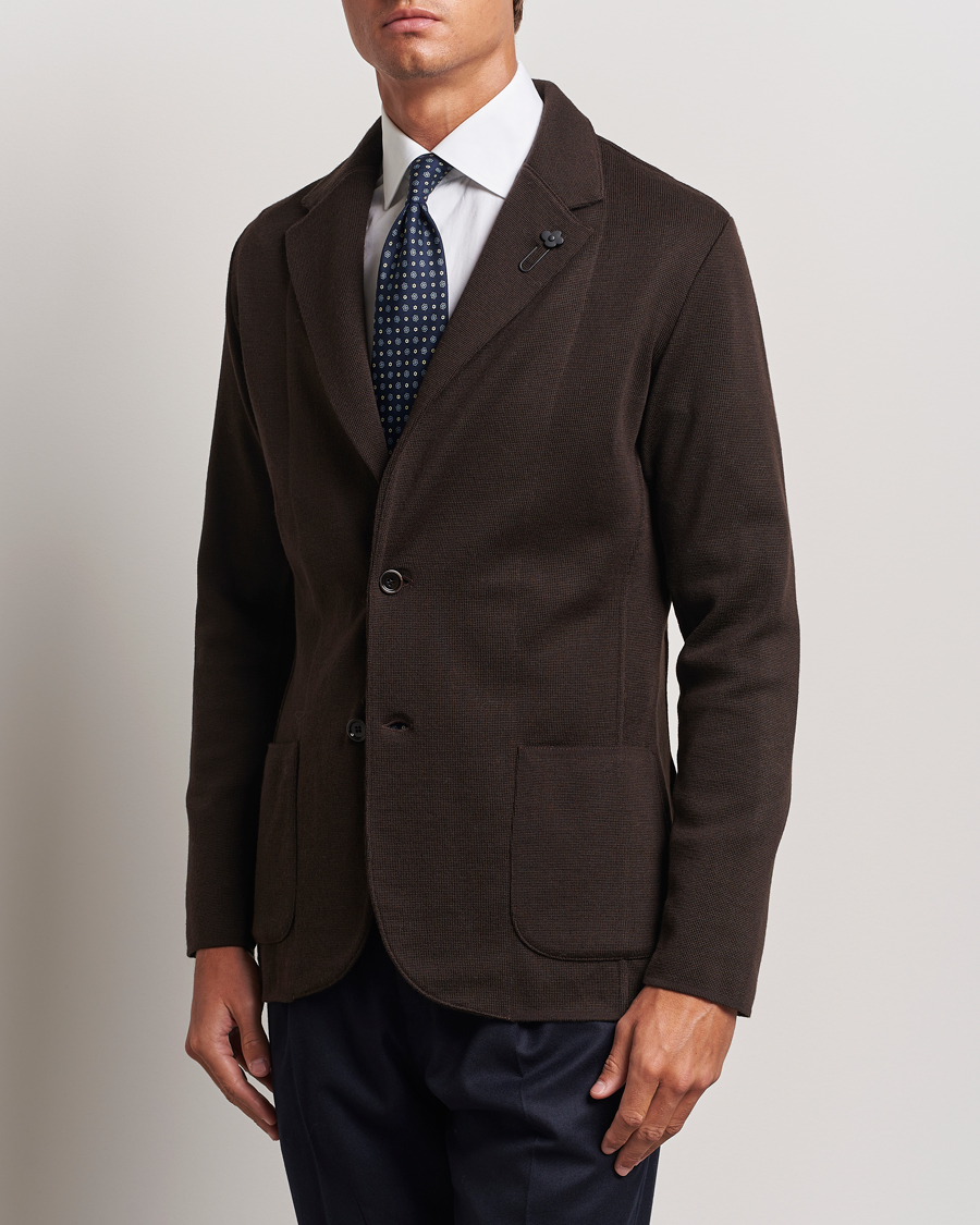 Men | New product images | Lardini | Knitted Wool Blazer Brown