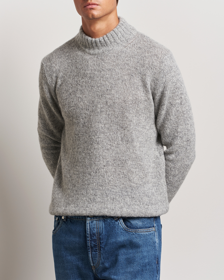 Men | New product images | Lardini | Wool/Alpaca Knitted Sweater Grey