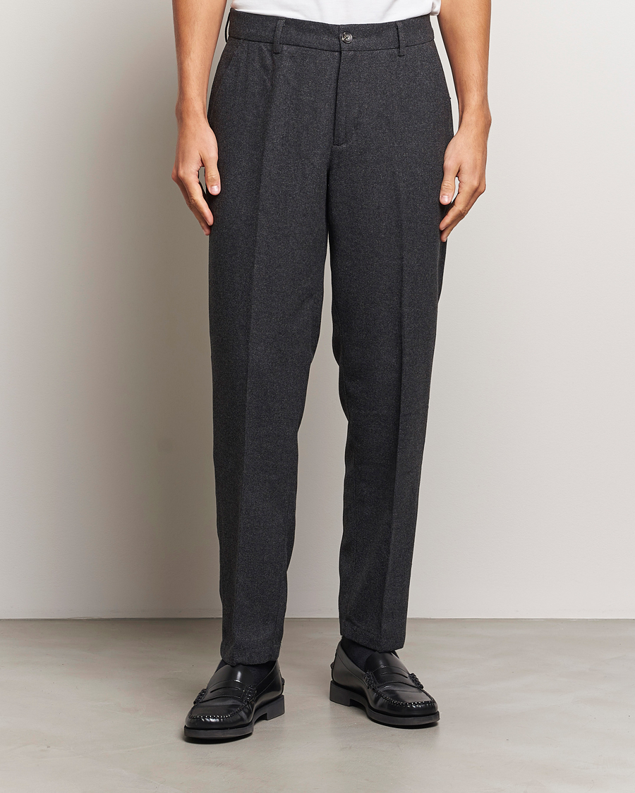 Men |  | LES DEUX | Como Reg Wool Pants Charcoal Melange