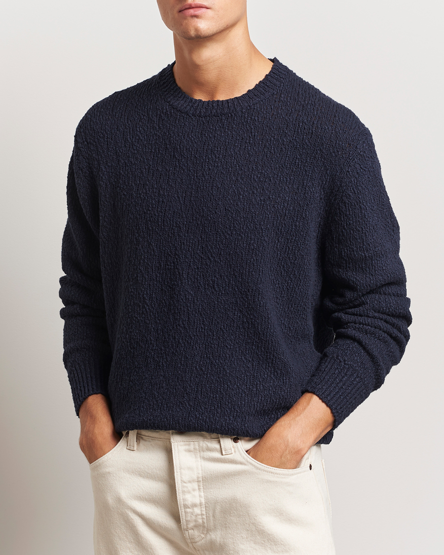 Men |  | LES DEUX | Errol Cotton Roundneck Dark Navy